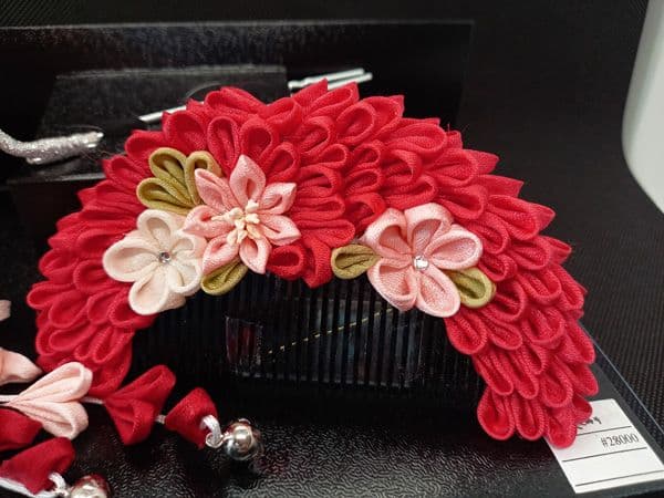 つまみ細工 梅の櫛かんざしセット 着物 成人式 振袖 日本髪 簪 髪飾り