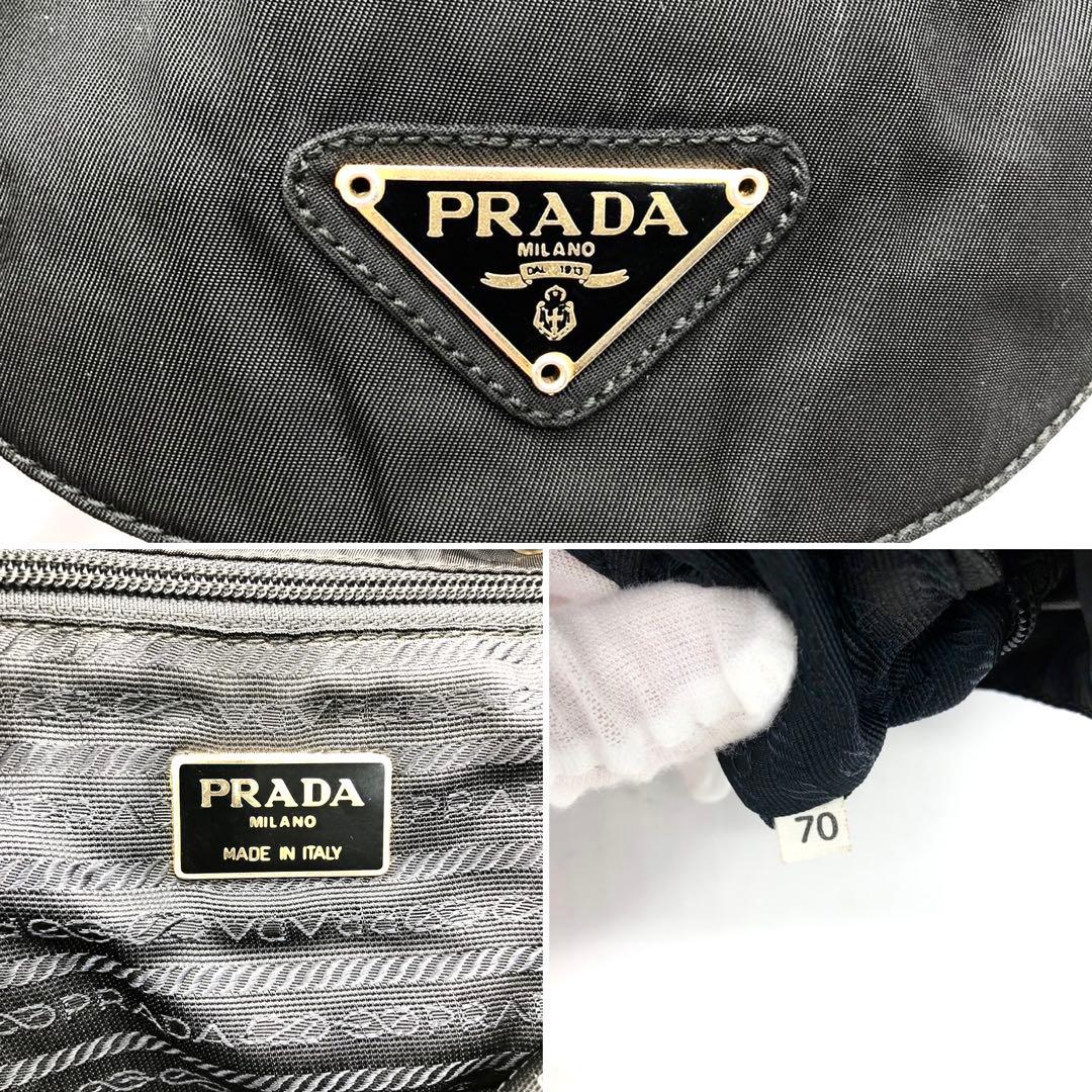 ✨超人気✨プラダ リュック ゴールドチェーン 三角ロゴプレート ナイロン 黒