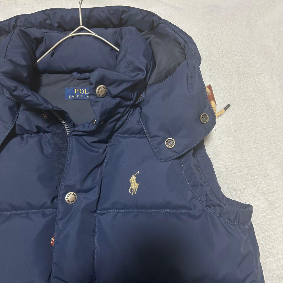 ポロラルフローレン　ダウンベスト　ポニー刺繍　定番　人気商品　ネイビー　2WAY