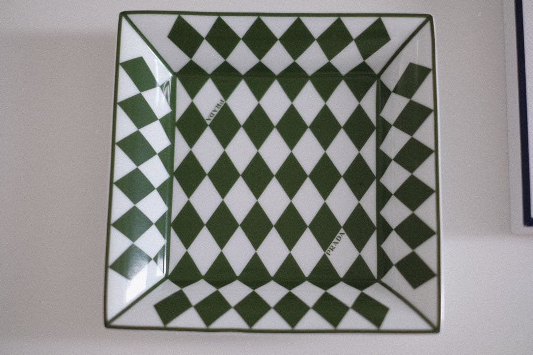 【新品】 PRADA チェッカーボードプレート オリジナルボックス付き