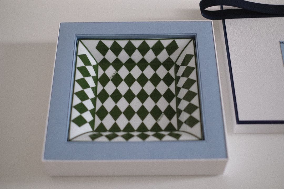 【新品】 PRADA チェッカーボードプレート オリジナルボックス付き