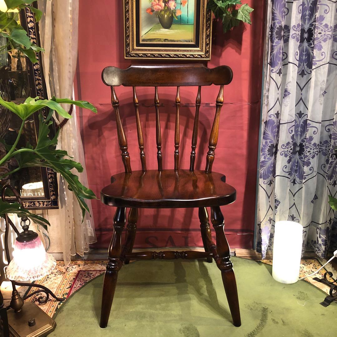 L ２　キツツキマーク ヴィンテージ スピンドルチェア　飛騨産業