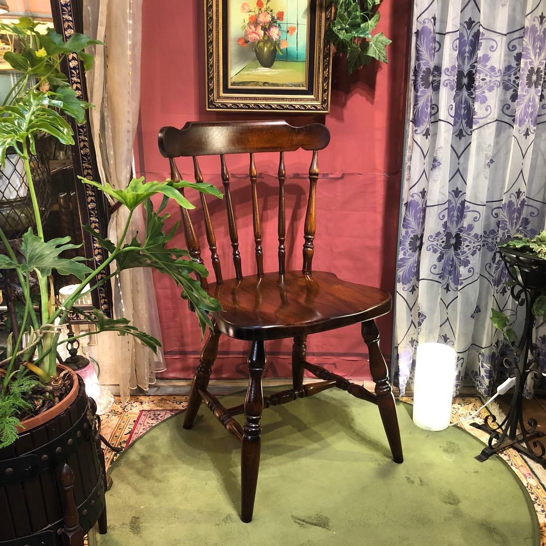 L ２　キツツキマーク ヴィンテージ スピンドルチェア　飛騨産業