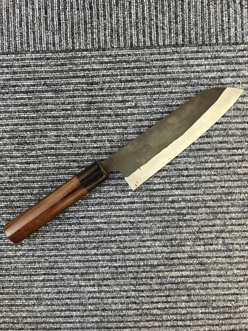 仙助 三徳 包丁 170mm 安来鋼 青紙二号 紫檀シノギ柄 ①