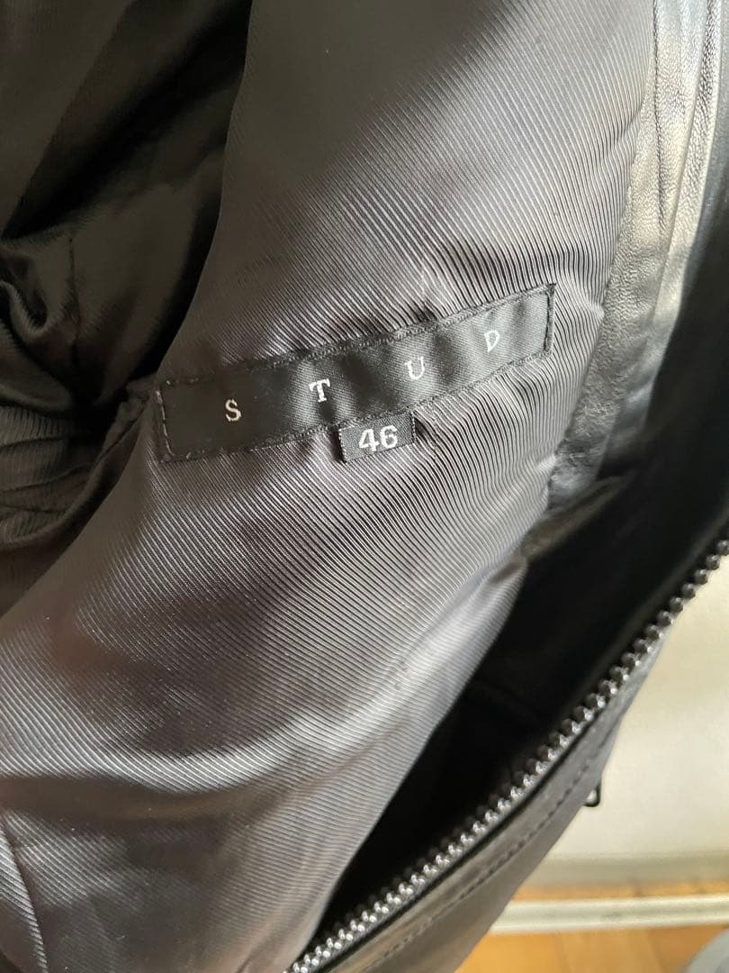 Stud homme Justice Leather Jacket ブラック