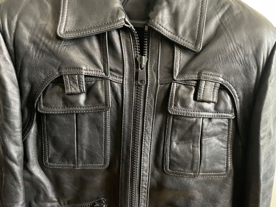 Stud homme Justice Leather Jacket ブラック