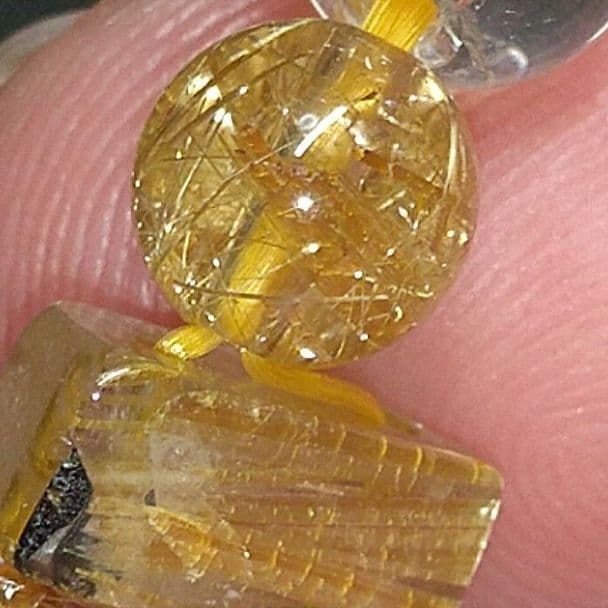 阿-⑯【タイチンルチル✖️水晶】約10㍉幅 17.5㌢