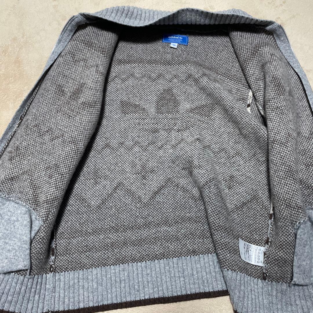 m*i様 adidasアディダスジップニットカウチンセーターメンズ長袖XL
