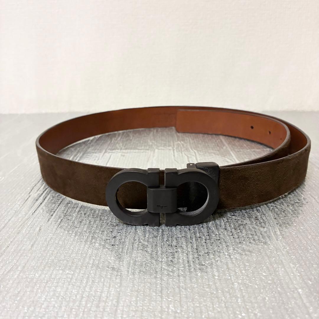 サルヴァトーレフェラガモ ベルト　ダブルガンチーニ　ダークブラウン系