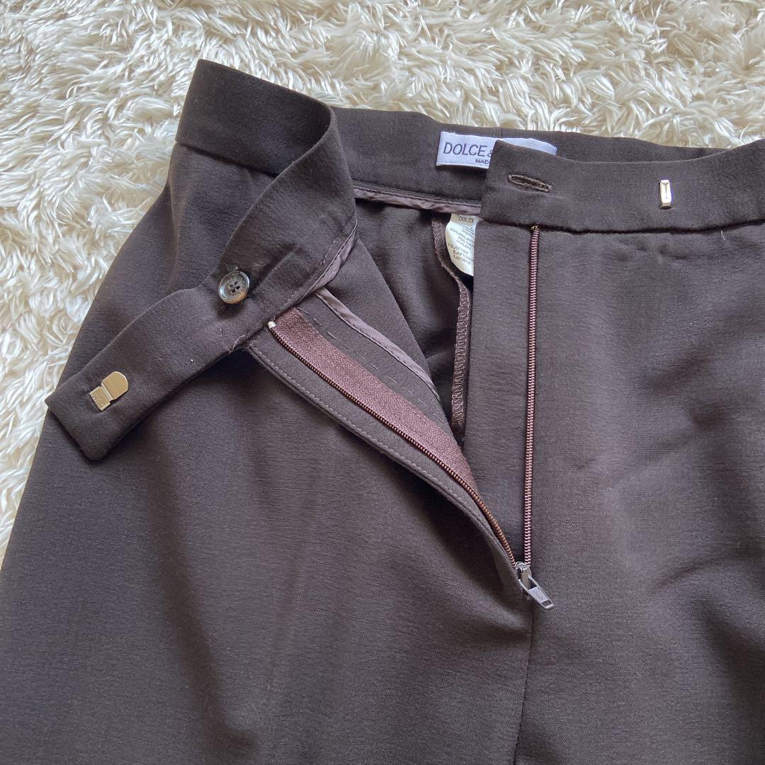 極美品　大きいサイズ42 ドルチェ&ガッバーナ　パンツスーツ　ストレッチ　茶色