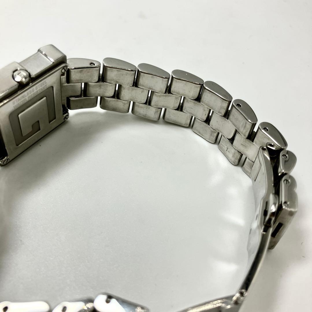稼働 GUCCI グッチ 腕時計 3600J Gロゴ ベルト延長 シルバー 黒