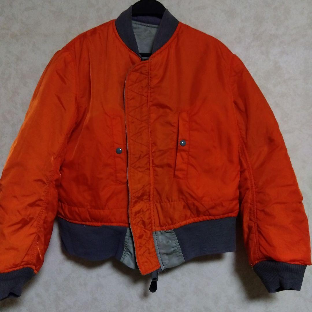 80s〜90s アルファ　MA-1 アメリカ製　シルバーグレー　サイズS