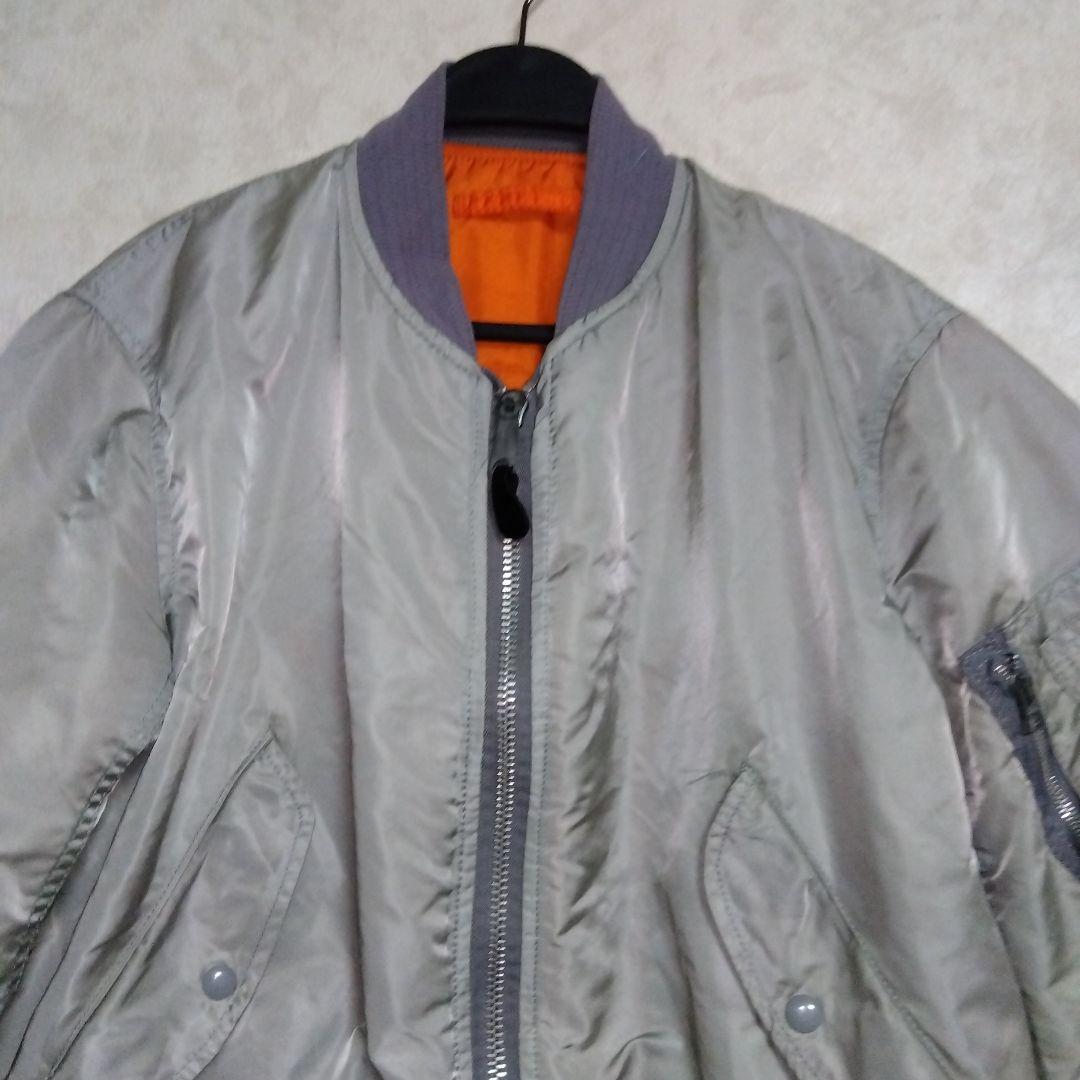 80s〜90s アルファ　MA-1 アメリカ製　シルバーグレー　サイズS
