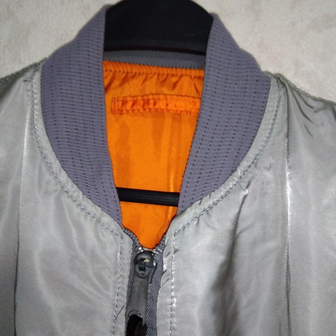 80s〜90s アルファ　MA-1 アメリカ製　シルバーグレー　サイズS