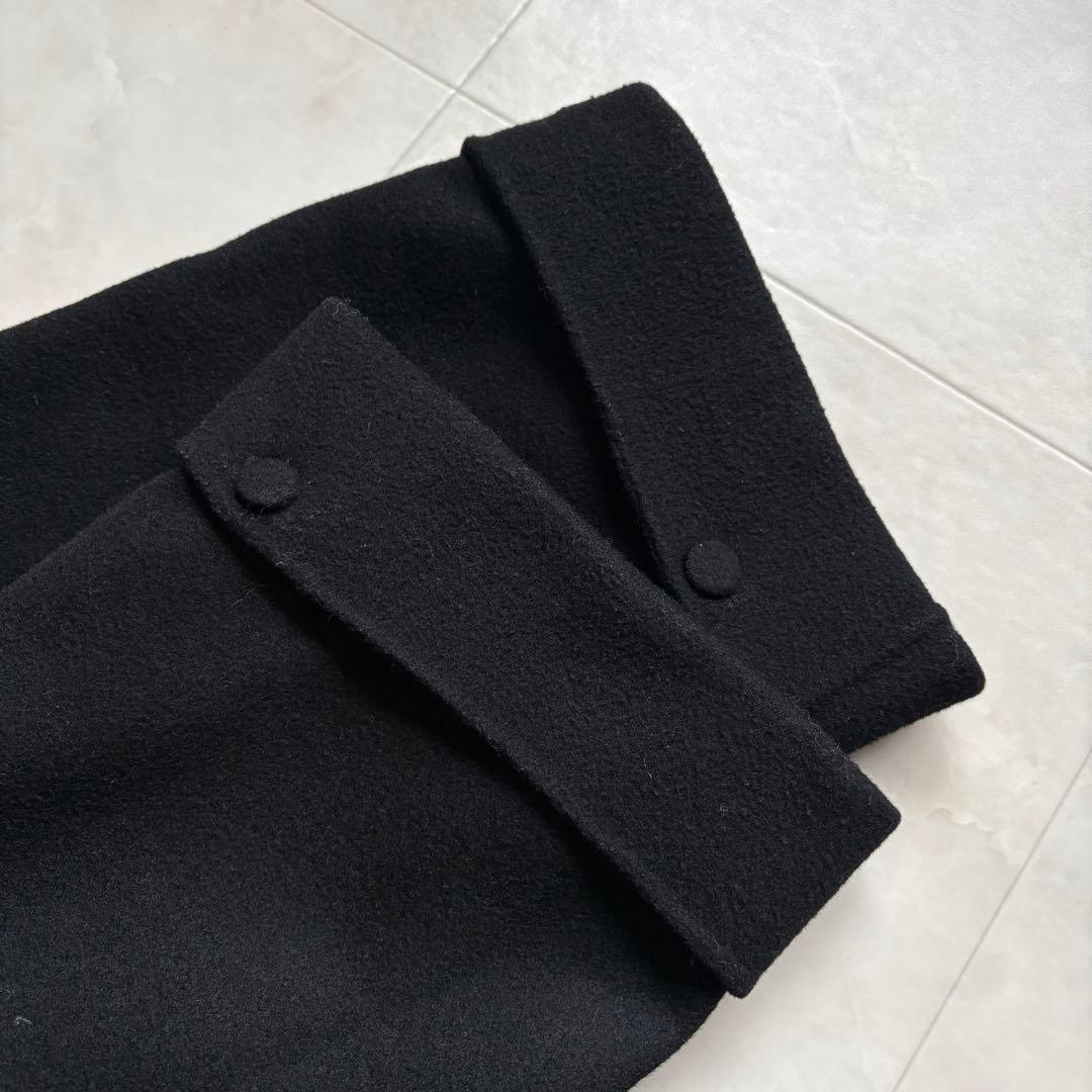 cizatto Wool Gown Coat 黒 フリー ベルト付 ロングコート