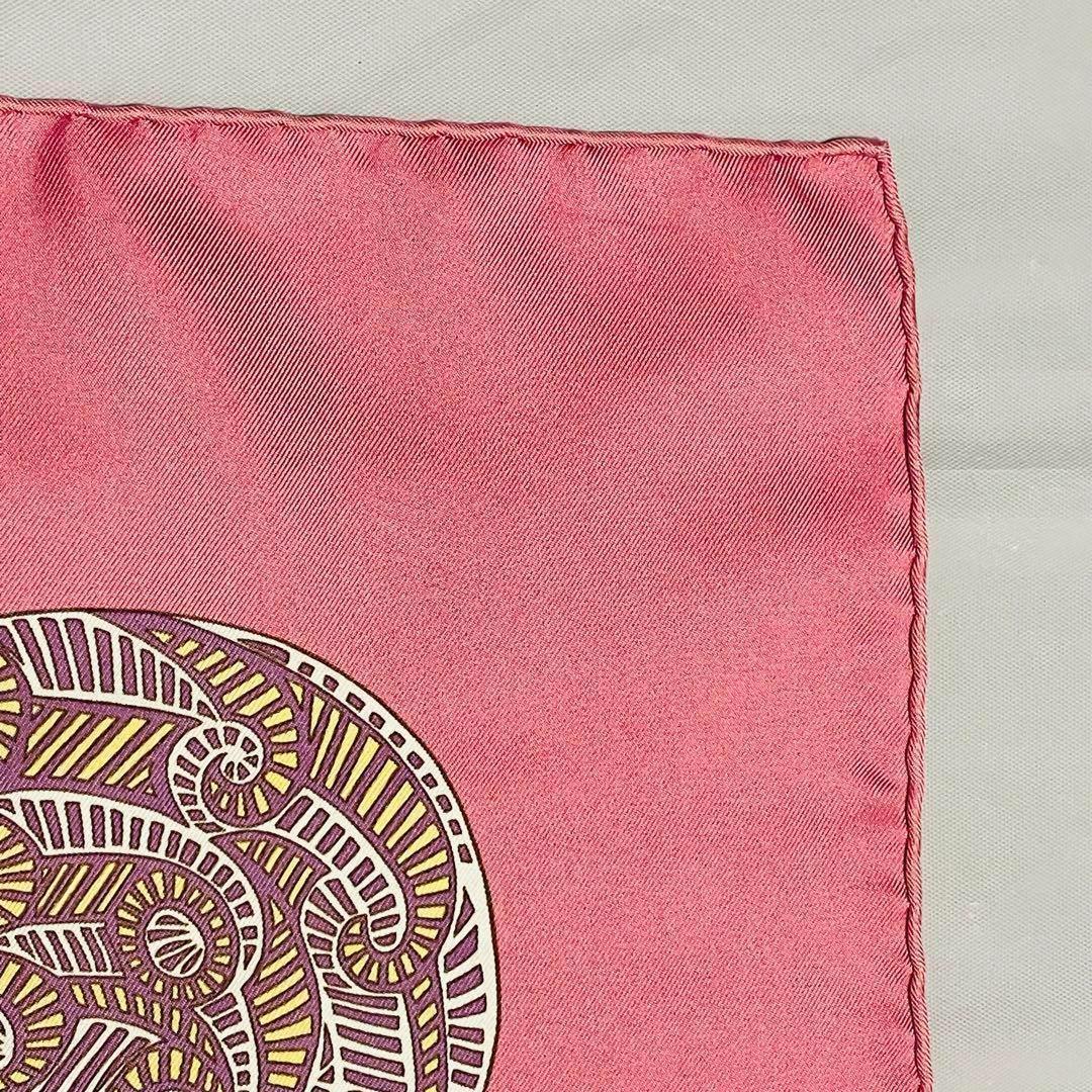 極美品 HERMES エルメス スカーフ カレ90 ステップのアート ピンク 箱