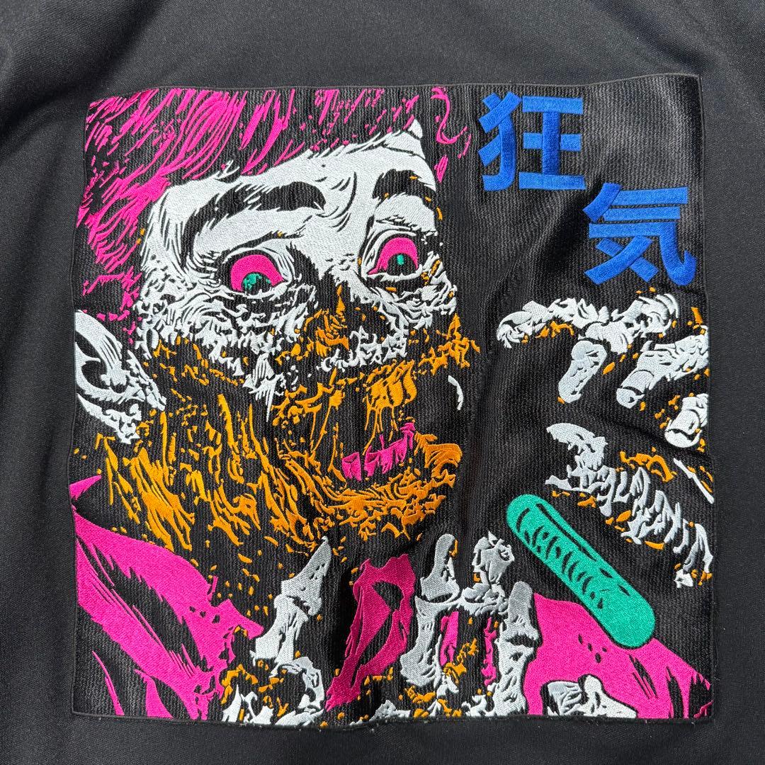 【狂気】KIDILL 刺繍 メッシュ パーカー 黒 FREE オーバーサイズ