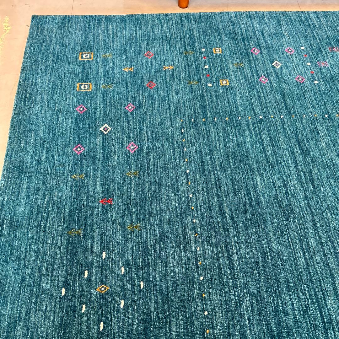 新品☆ギャベ ラグ カーペット 手織り絨毯 インドギャべ ロリバフ