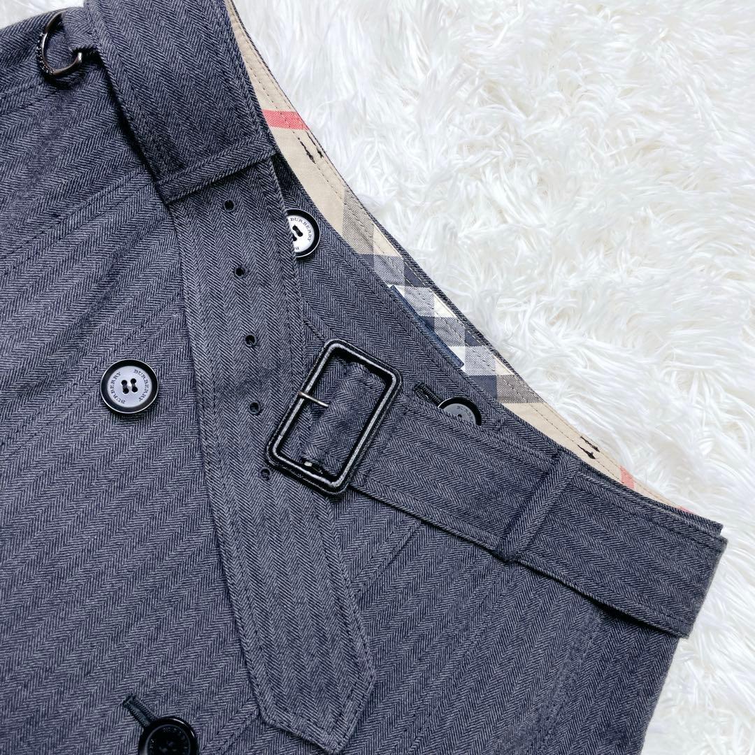 美品✨ バーバリーロンドン ウール トレンチスカート プリーツ 40 グレー