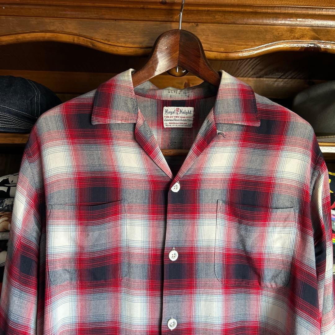 60s オンブレ　レーヨン　シャツ