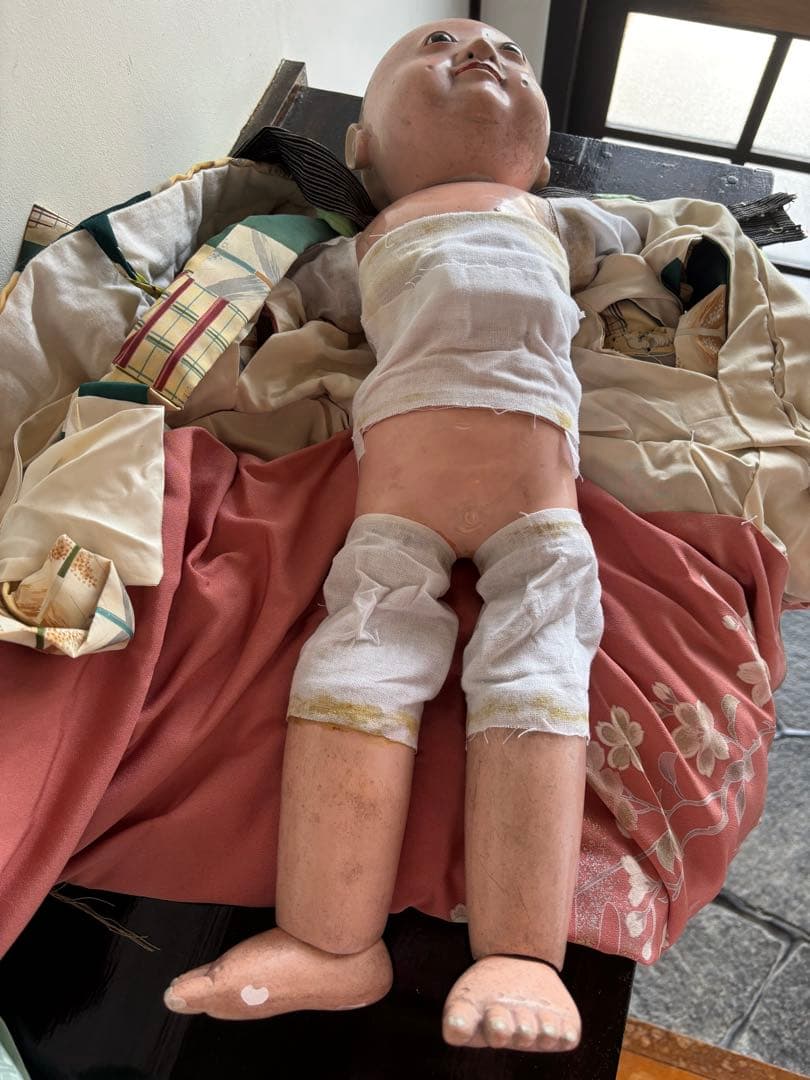 市松人形 訳あり　大正　昭和レトロ　 約53cm 日本人形　アンティーク　骨董