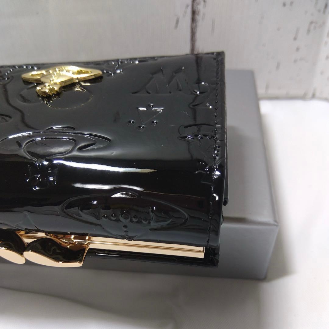 【ショッパー付き】VivienneWestwood♡三つ折財布♡エナメルブラック