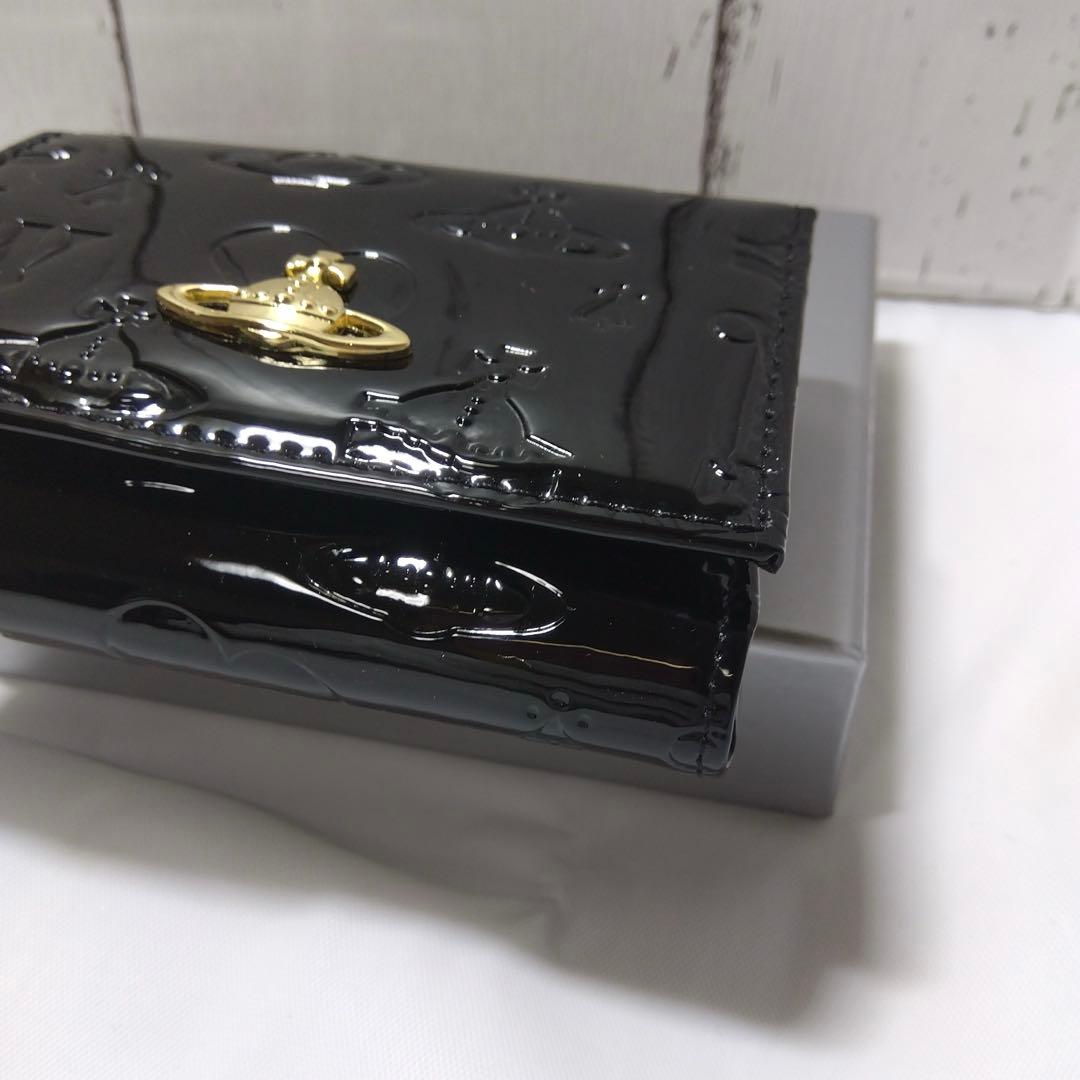 【ショッパー付き】VivienneWestwood♡三つ折財布♡エナメルブラック