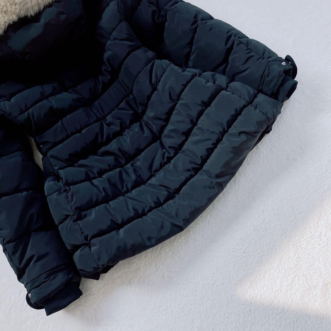 ZARA　ザラ　ファー付きフード　セミロングダウンジャケット　ブラック　黒