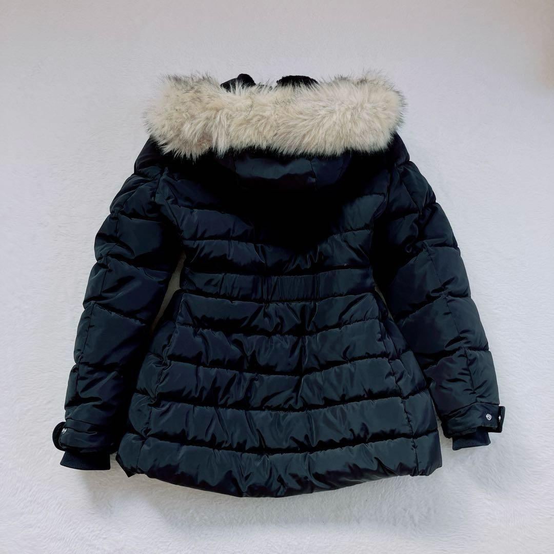 ZARA　ザラ　ファー付きフード　セミロングダウンジャケット　ブラック　黒