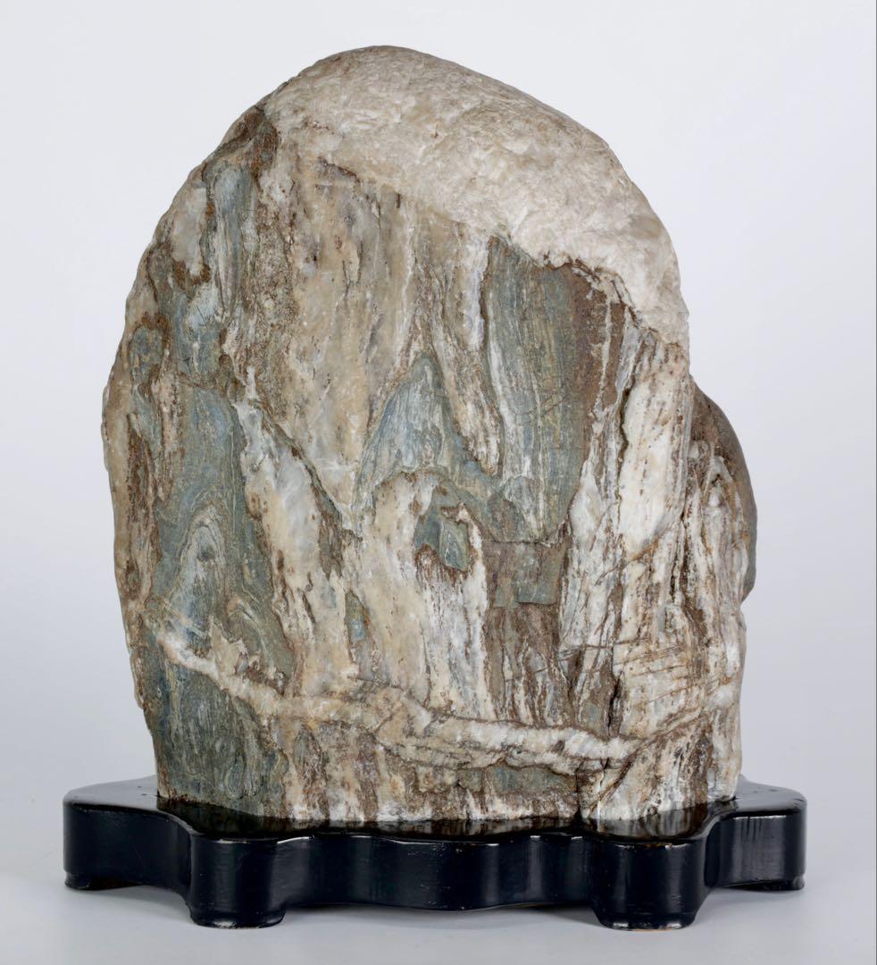 木化石 珪化木 白蛇石 蛇紋石 龍紋石 台座付 4.7kg 天然石 水石 盆石