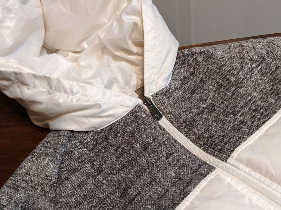 ロックデュード　ダウンジャケット　異素材　ニット　パーカー　ゴルフ　ウェア　白