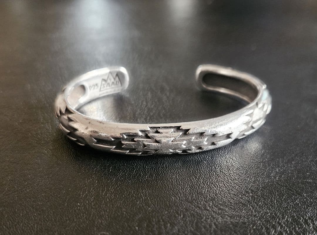 【極希少】SAAD サード シルバー バングル ブレスレット オルテガ柄 銀