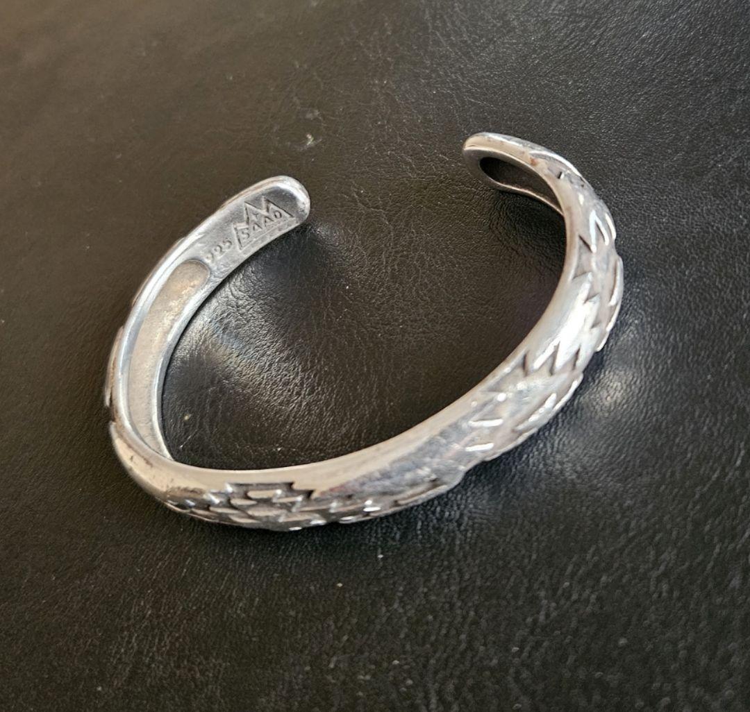 【極希少】SAAD サード シルバー バングル ブレスレット オルテガ柄 銀