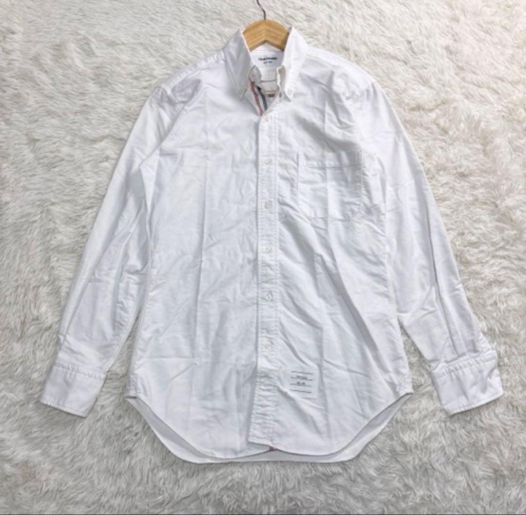 美品 トムブラウン 白シャツ トリコロール オックスフォード 長袖 定番