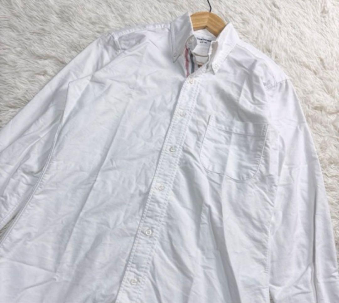 美品 トムブラウン 白シャツ トリコロール オックスフォード 長袖 定番
