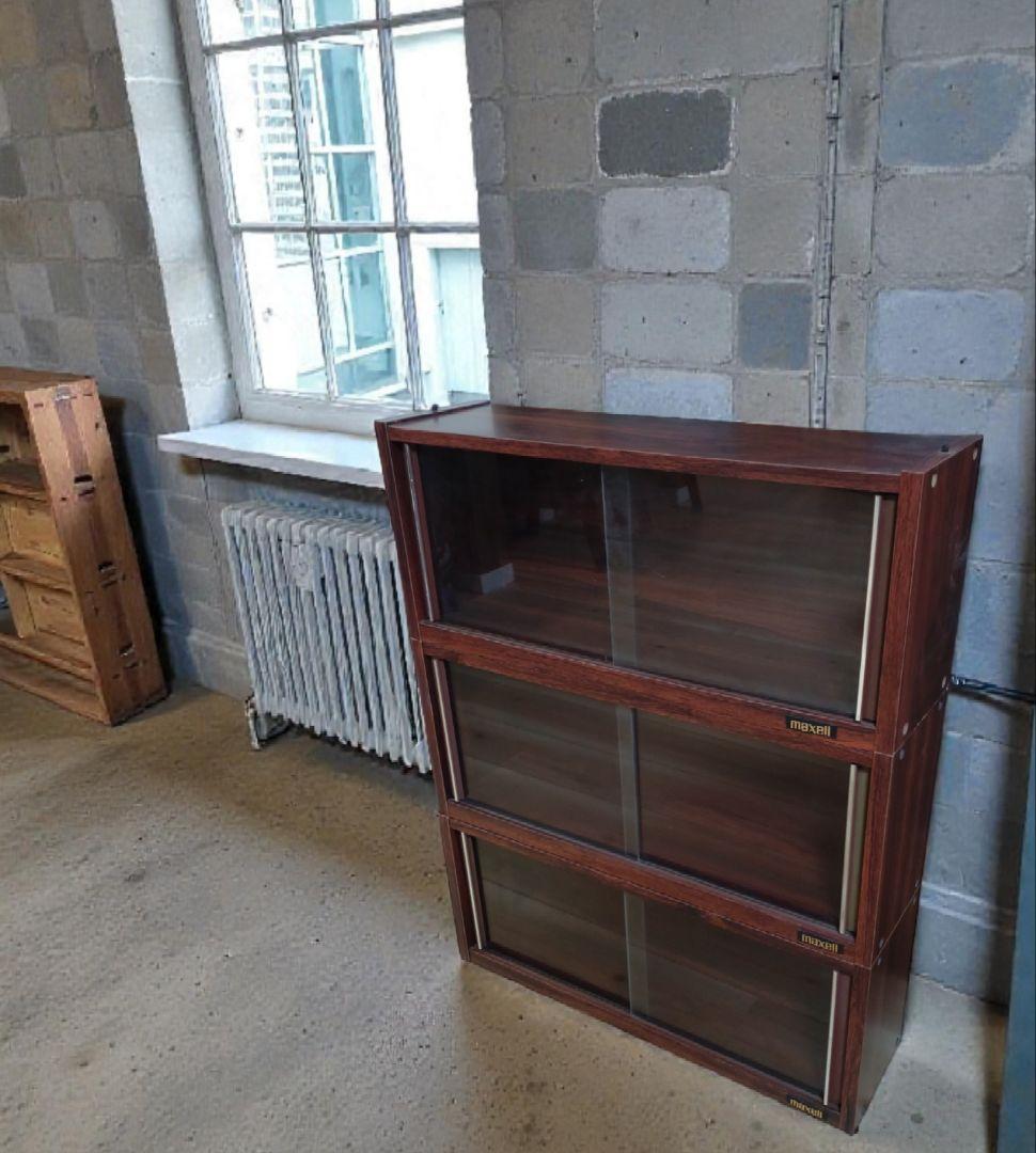 【希少・当時】maxell マクセル ビデオテープラック 3段セット 昭和レトロ