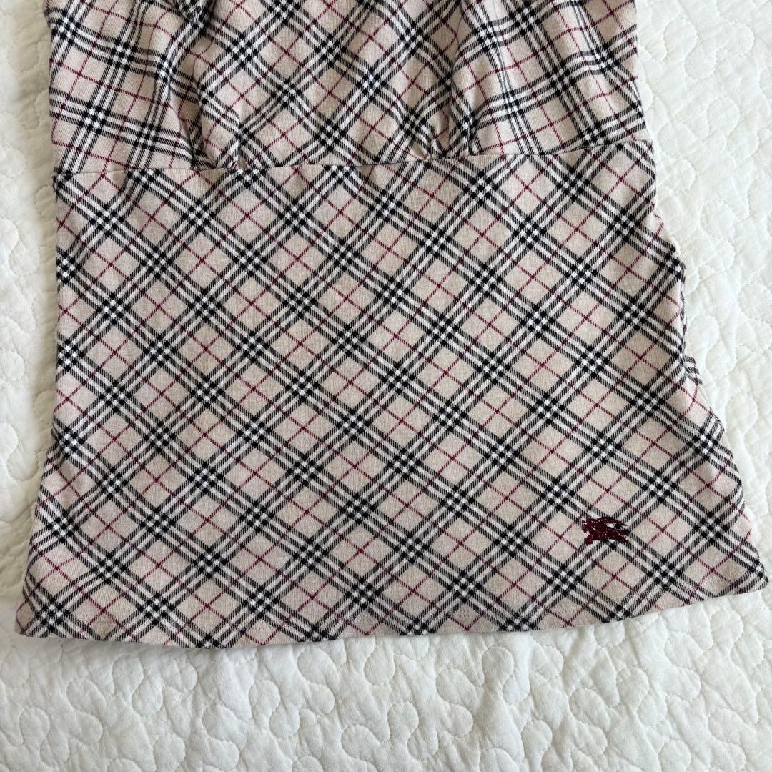 y2k バーバリー　ブルーレーベル　ノバチェック　リボン　タンクトップ M