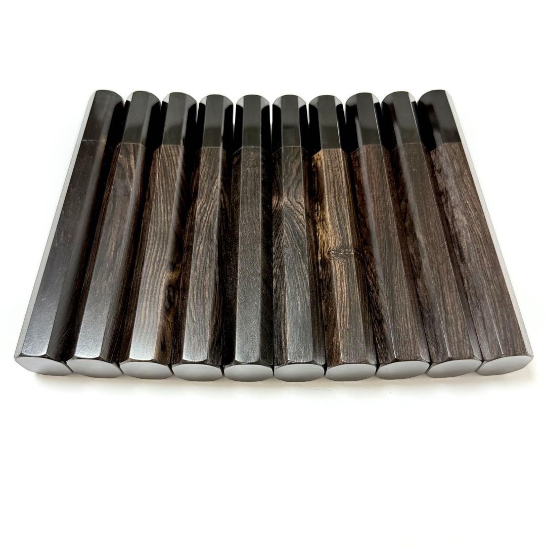 10本セット 黒水牛角 柳刃270 黒檀八角柄 柳刃9寸 手作り 包丁柄