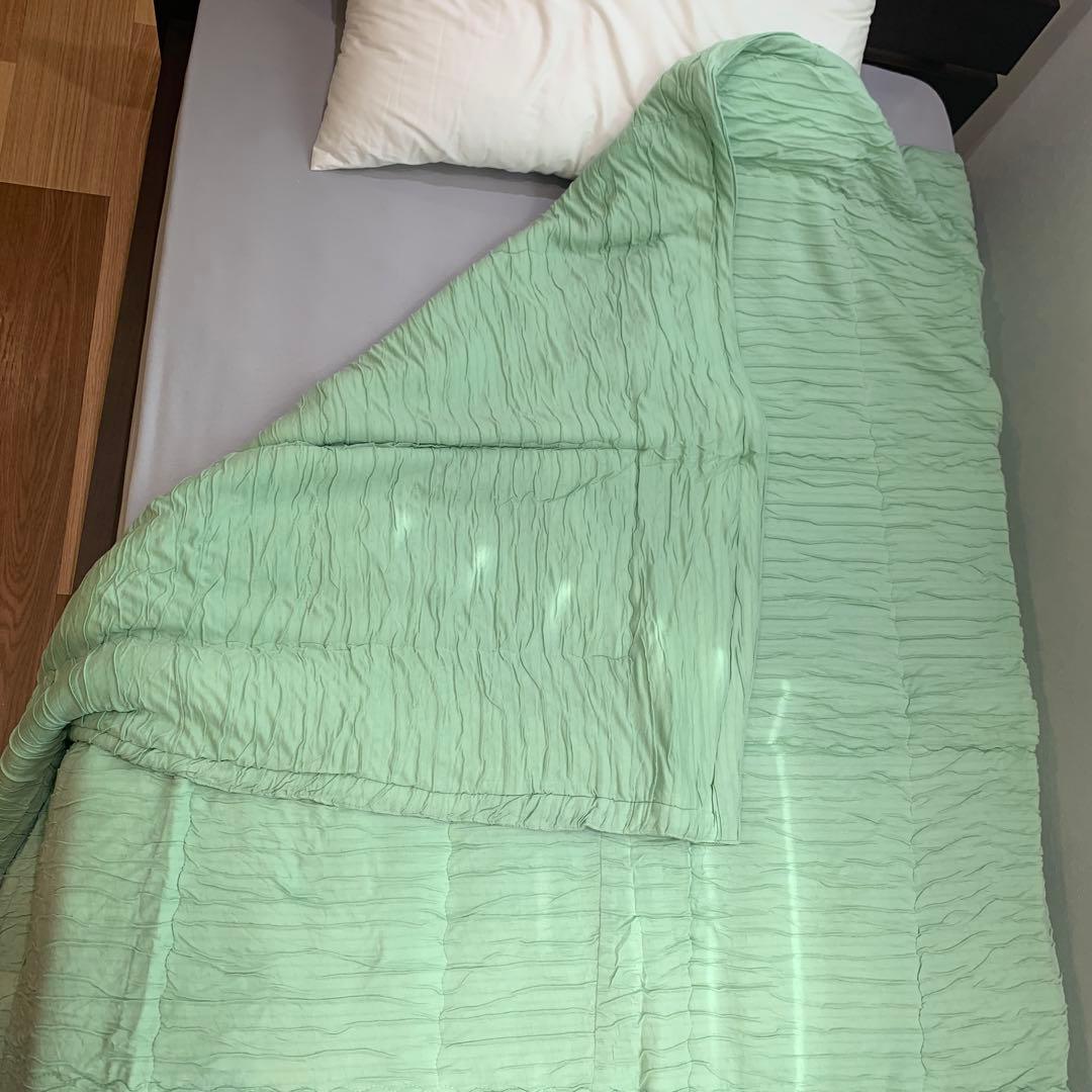 新品　日本製　マシュマロブランケット　テンセル使用　大判　もちもち　グリーン