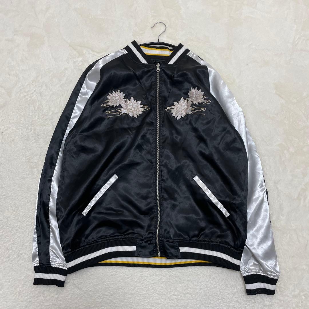 【美品】抜刀娘 リバーシブル スカジャン 2XL 刺繍