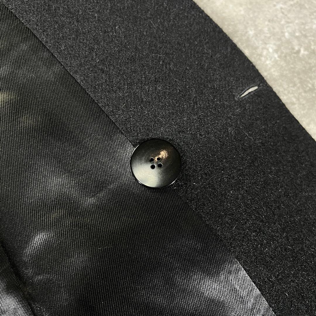 22AW SAINT LAURENT ダブルブレステッドロングコート 46 黒