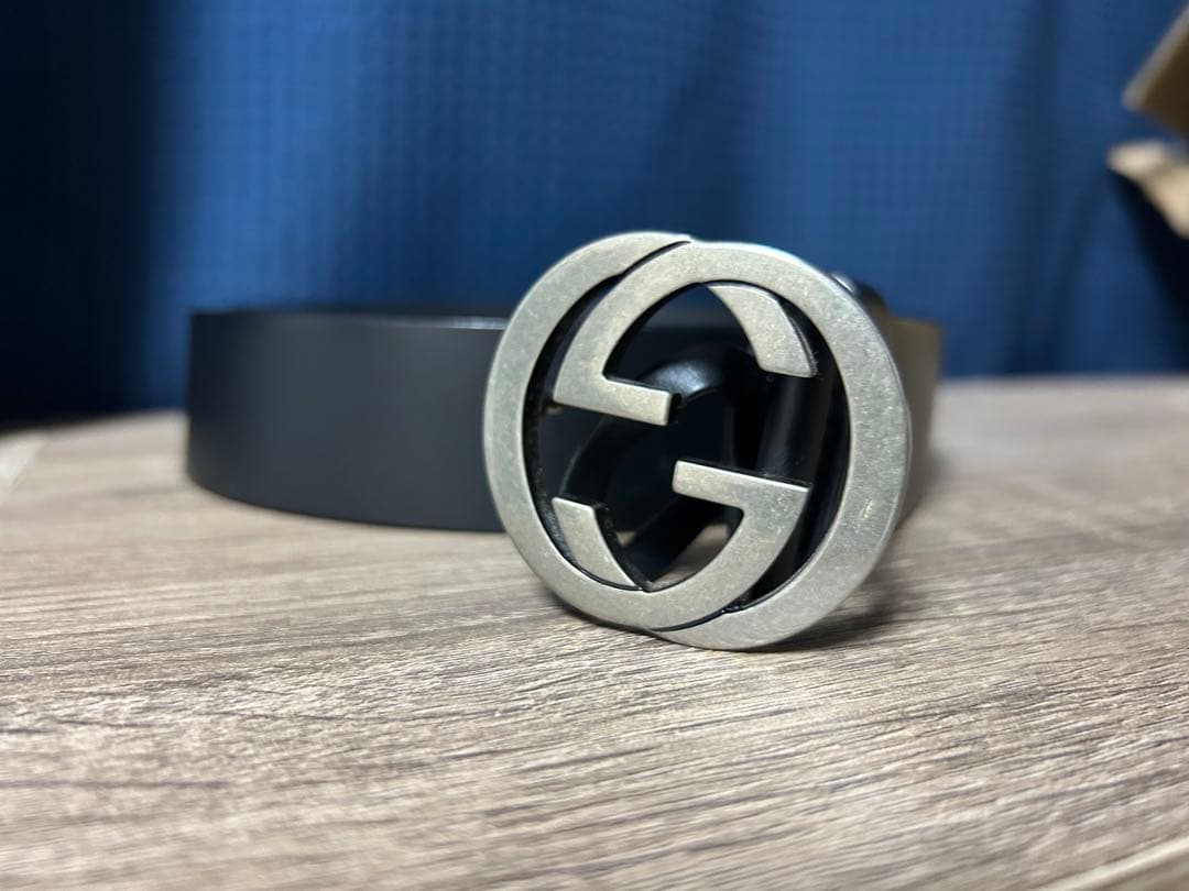 美品　GUCCI グッチ　ブラックレザーベルト