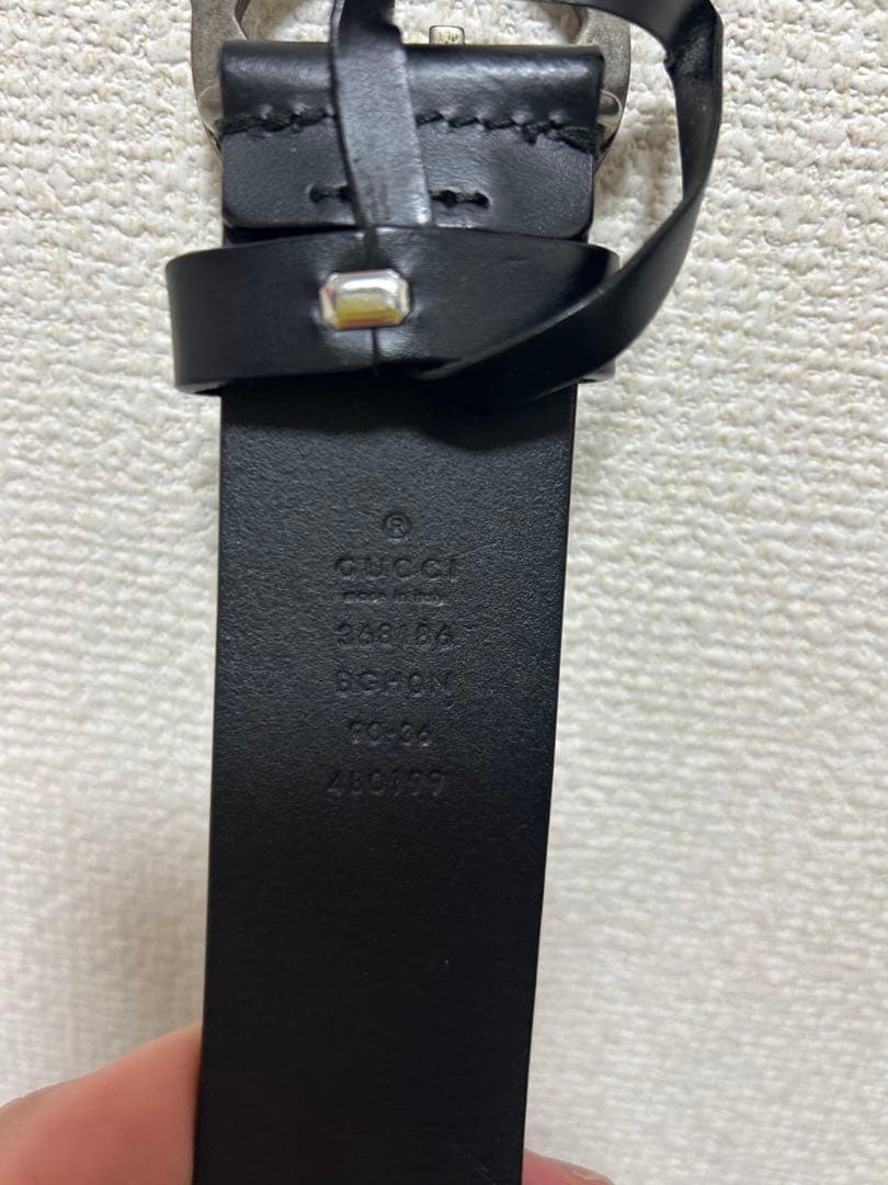 美品　GUCCI グッチ　ブラックレザーベルト