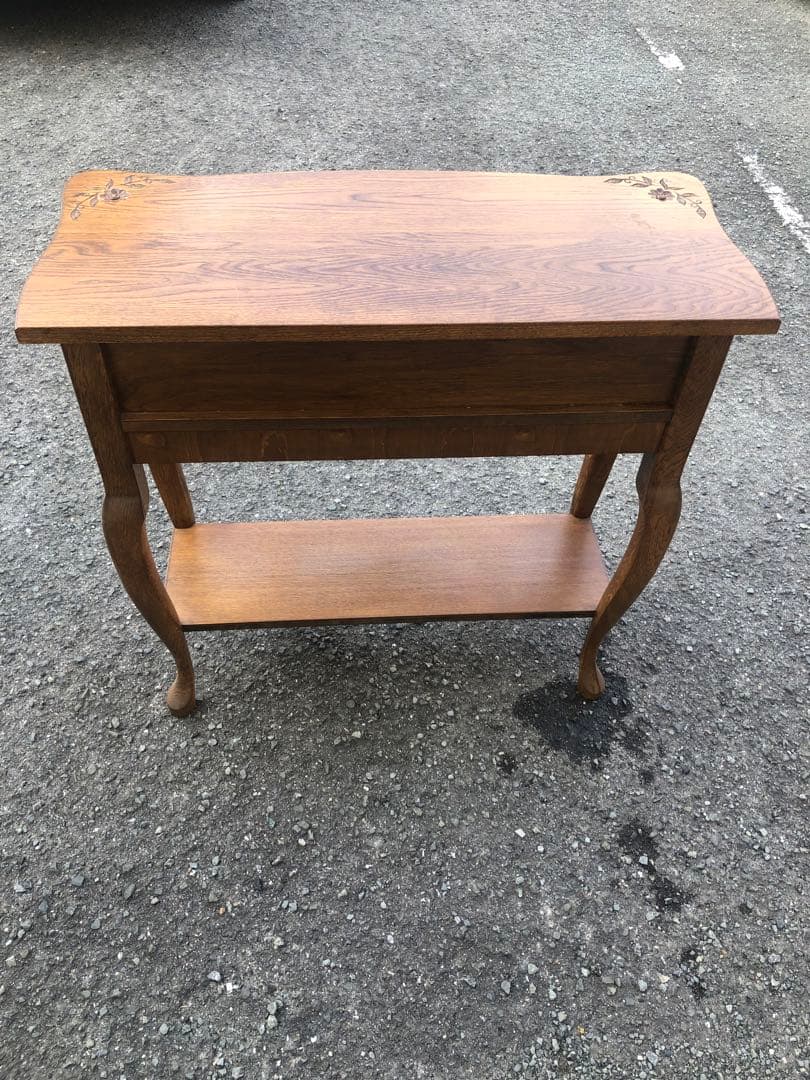 アンティーク調 猫脚コンソールテーブル エレガント ナイトテーブル 引き出し付き