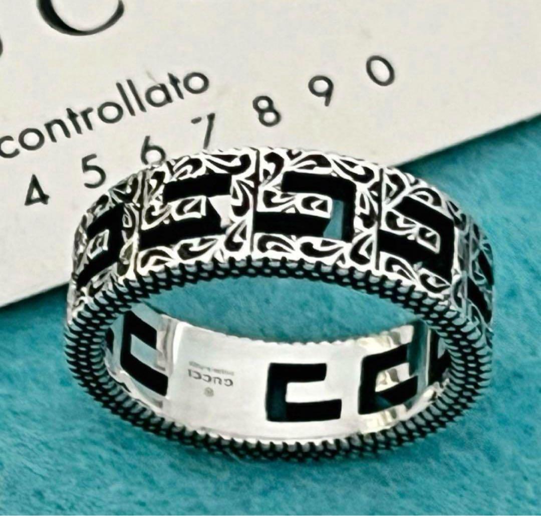 極美品‼️GUCCI 指輪　燻‼️スクエアGリング 14号