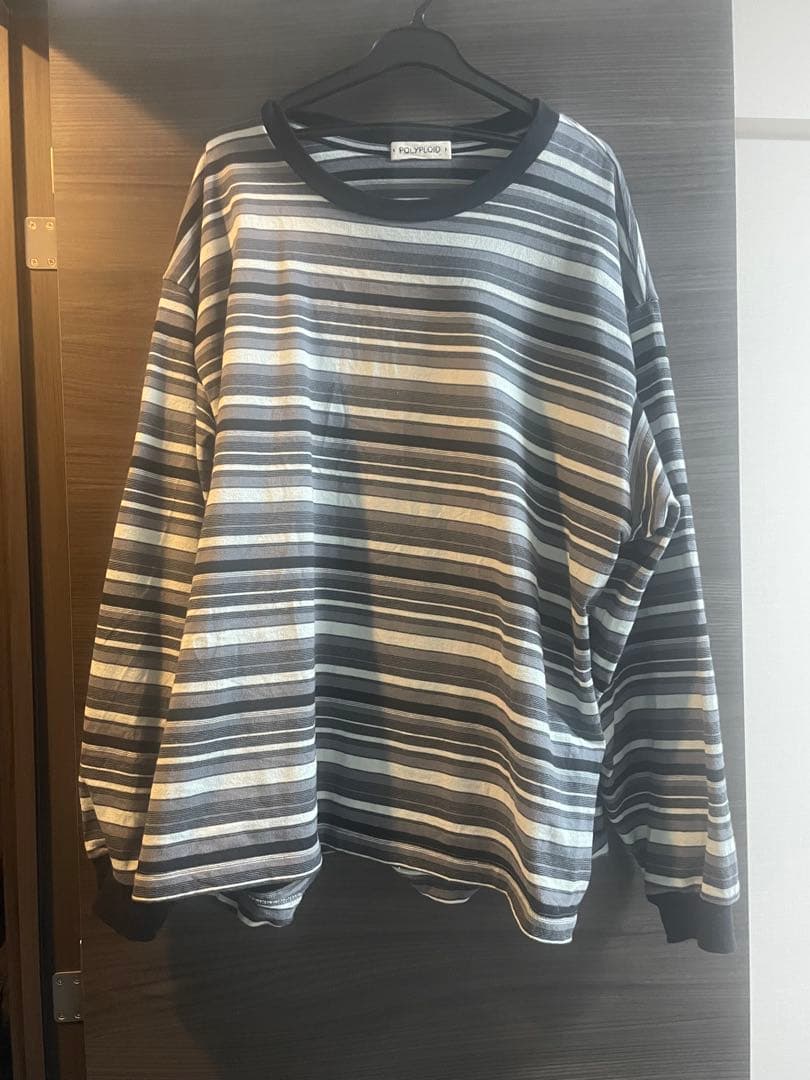 polyploid 25ss ボーダーロングtシャツ