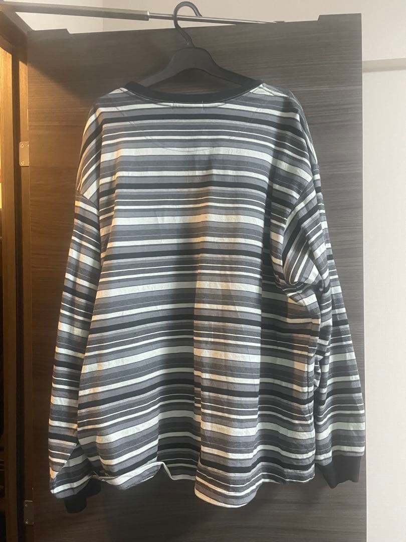 polyploid 25ss ボーダーロングtシャツ