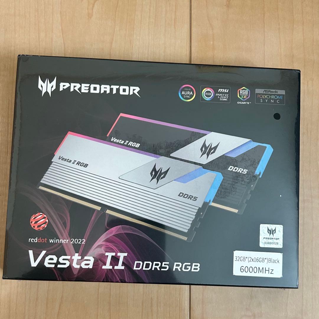 メモリー Acer Predator Vesta II DDR5 32GB