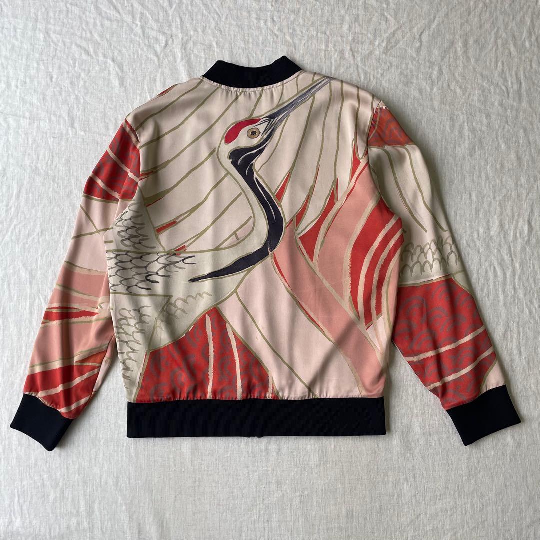 希少 HUGO BOSS ヒューゴボス 和柄 鶴 ボンバージャケット M