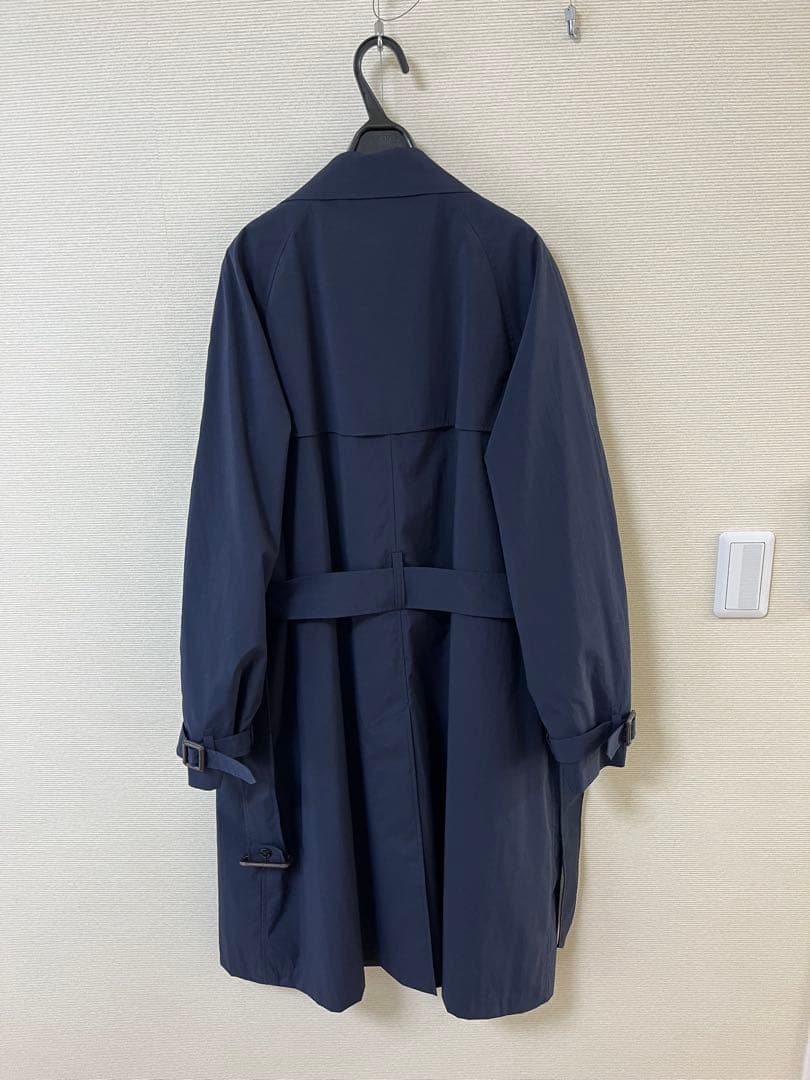 【新品未着用】ES:S トレンチコート ポリエステルタイプライター ネイビー